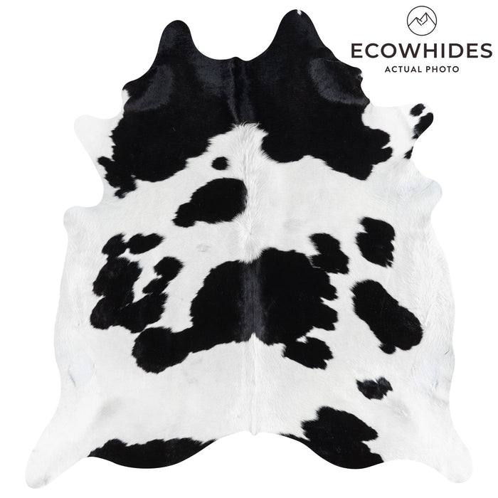 Brazilian Black and White Cowhide Rug Size 7'9" L x 7'2" W 1119