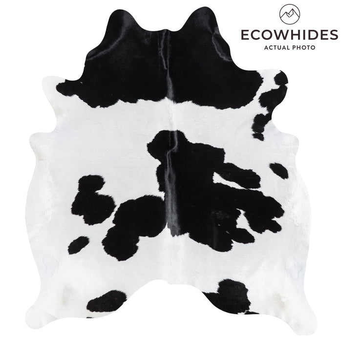 Brazilian Black and White Cowhide Rug Size 7'3" L x 6'6" W 1123