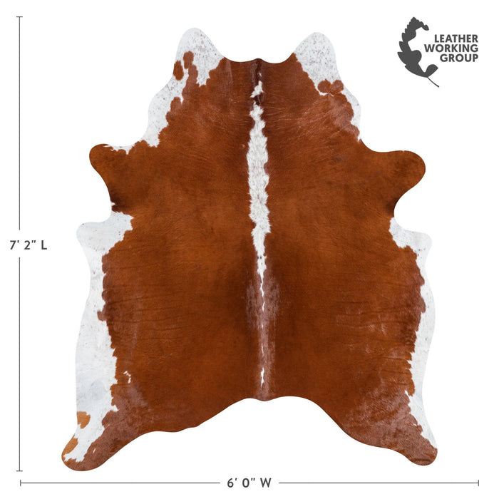 Brazilian Hereford Cowhide Rug Size 7'2" L x 6'0" W 1133