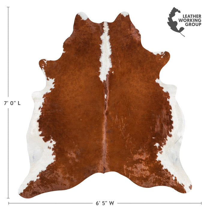 Brazilian Hereford Cowhide Rug Size 7'0" L x 6'5" W 1141