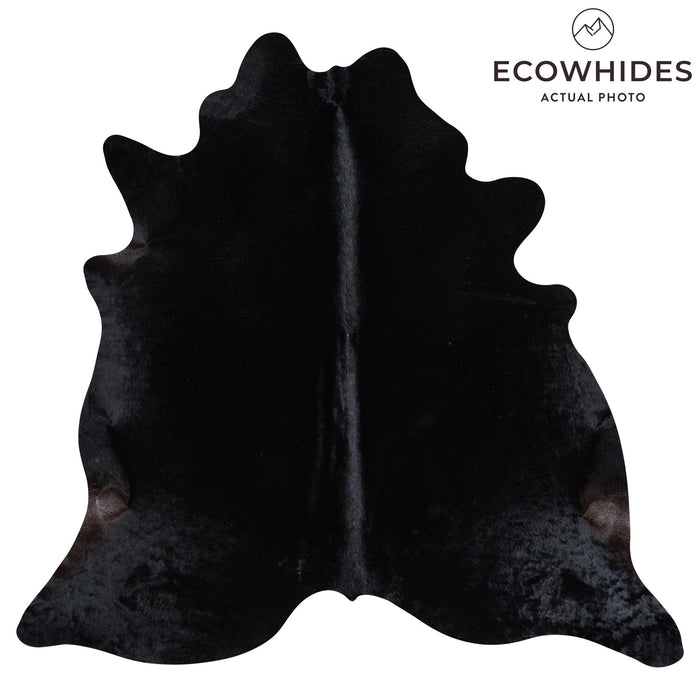 Brazilian Solid Black Cowhide Rug Size 6'11" L x 7'2" W 1160
