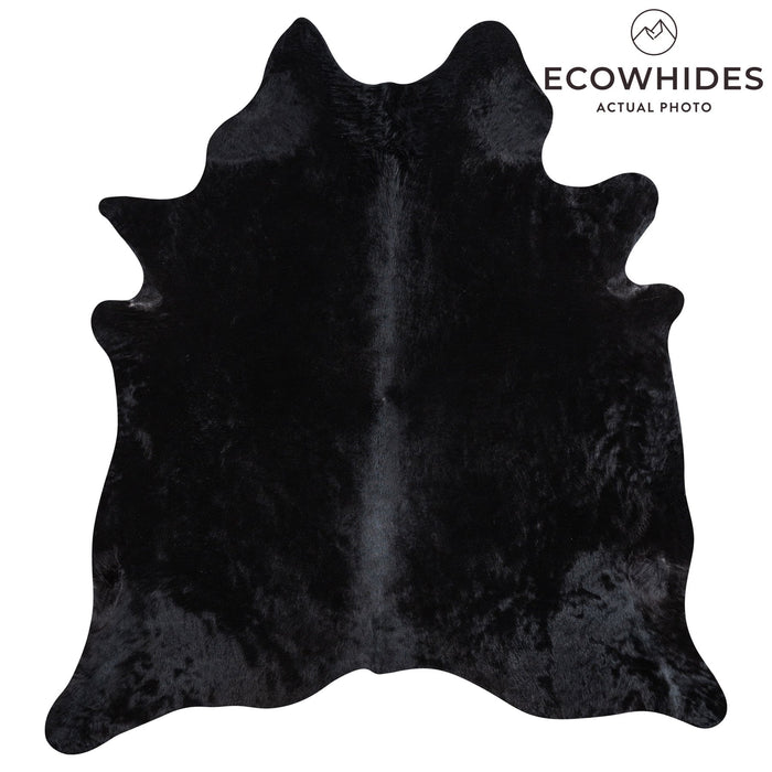 Brazilian Solid Black Cowhide Rug Size 8'3" L x 7'7" W 1177