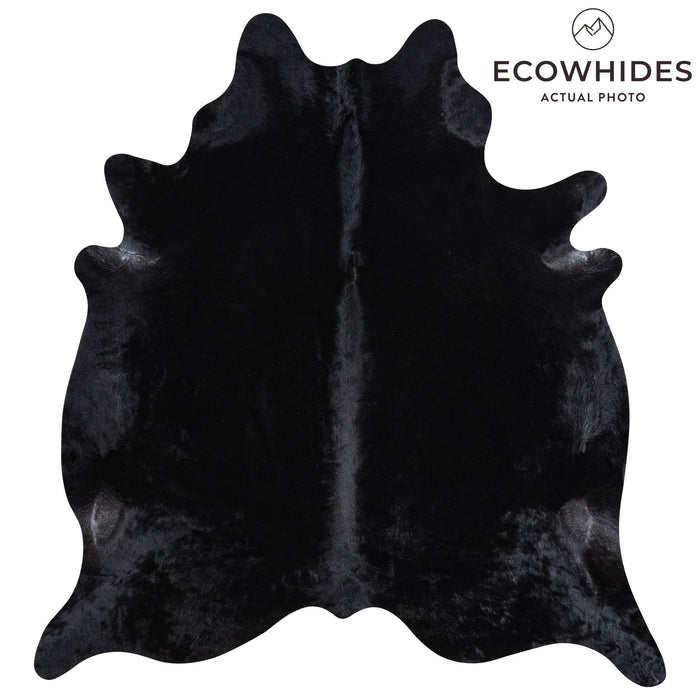 Brazilian Solid Black Cowhide Rug Size 7'9" L x 7'4" W 1191