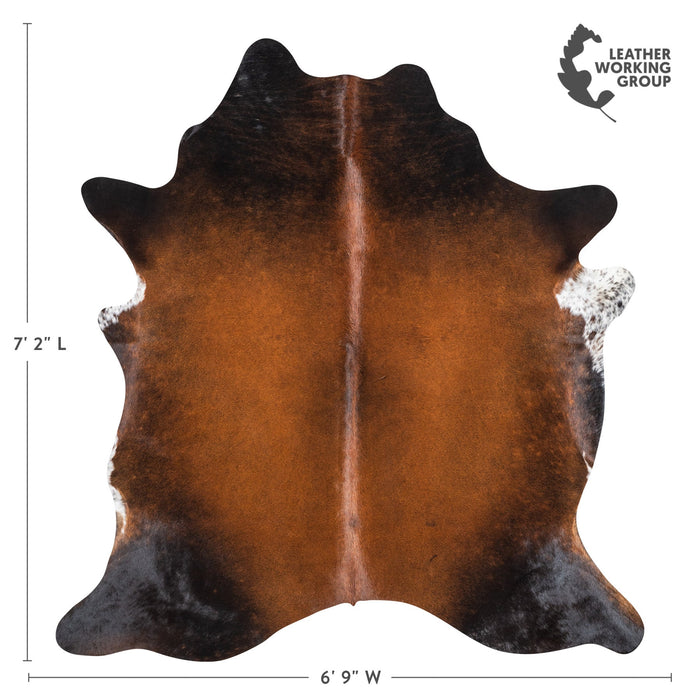 Brazilian Mahogany Cowhide Rug Size 7'2" L x 6'9" W 1193