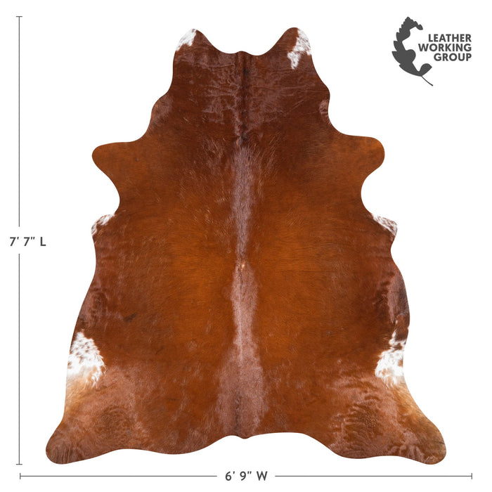 Brazilian Brown Cowhide Rug Size 7'7" L x 6'9" W 1195