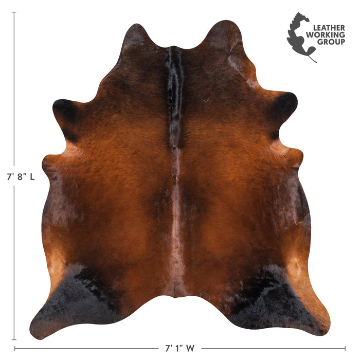 Brazilian Mahogany Cowhide Rug Size 7'8" L x 7'1" W 1198