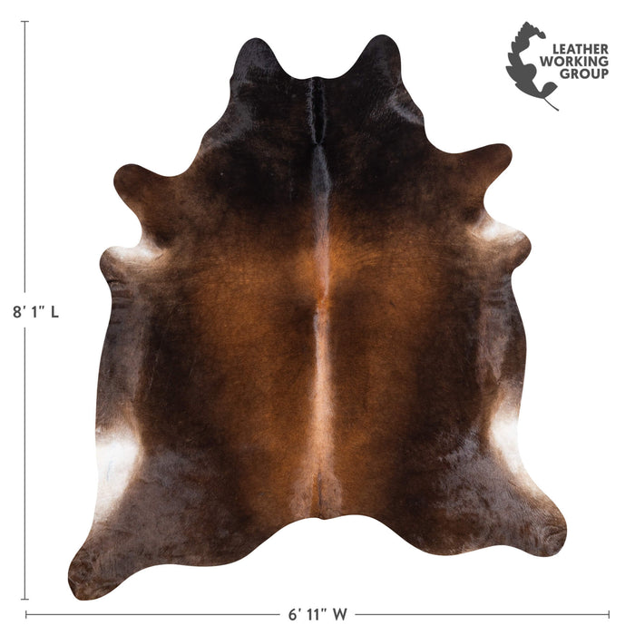 Brazilian Mahogany Cowhide Rug Size 8'1" L x 6'11" W 1202