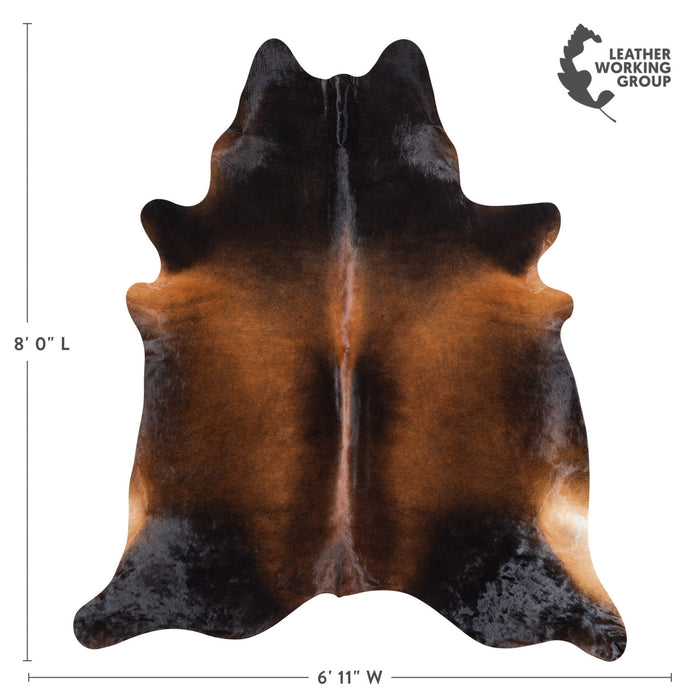 Brazilian Mahogany Cowhide Rug Size 7'11" L x 7'3" W 1204
