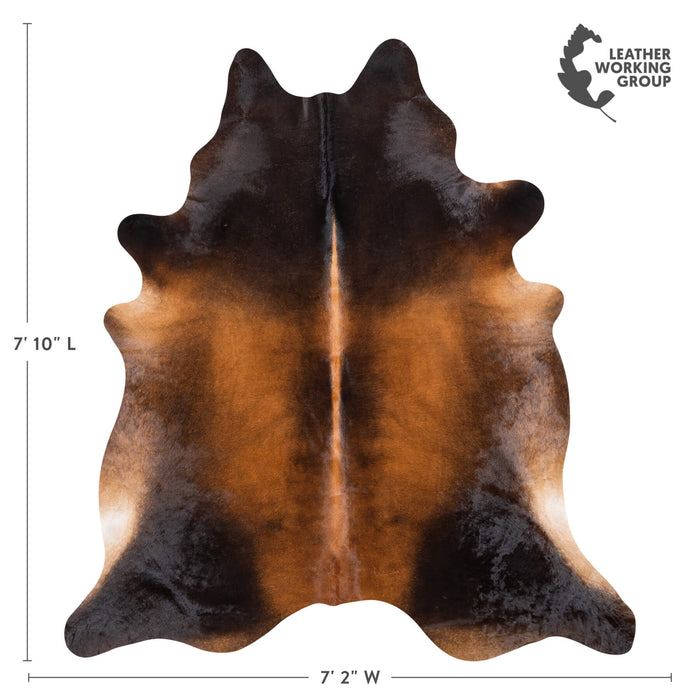 Brazilian Mahogany Cowhide Rug Size 7'10" L x 7'2" W 1206
