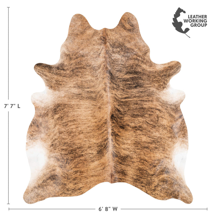 Brazilian Brindle Cowhide Rug Size 7'7" L x 6'8" W 1209