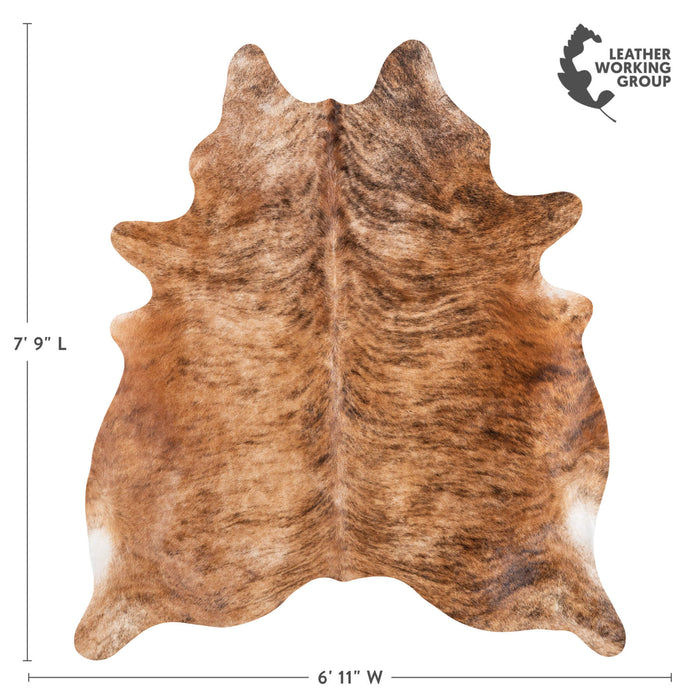 Brazilian Brindle Cowhide Rug Size 7'9" L x 6'11" W 1212