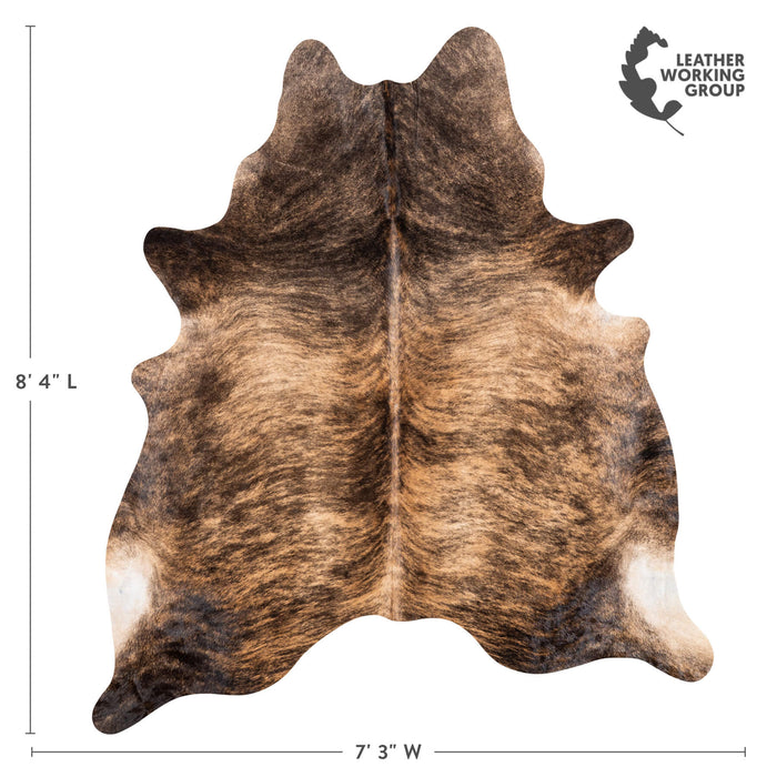 Brazilian Brindle Cowhide Rug Size 8'4" L x 7'3" W 1214