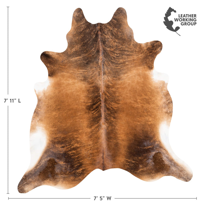 Brazilian Brindle Cowhide Rug Size 7'11" L x 7'5" W 1215
