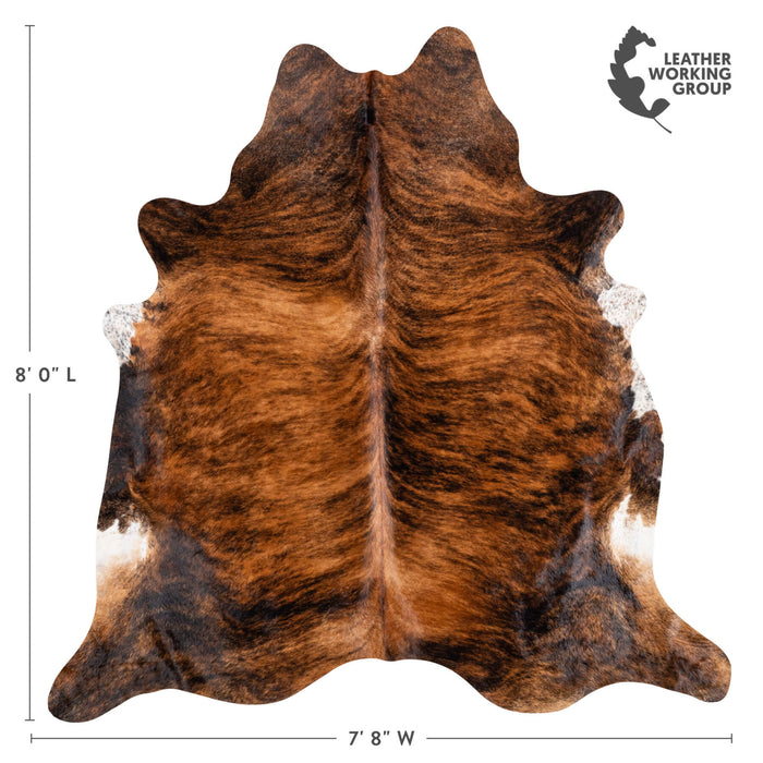 Brazilian Brindle Cowhide Rug Size 8'0" L x 7'8" W 1235
