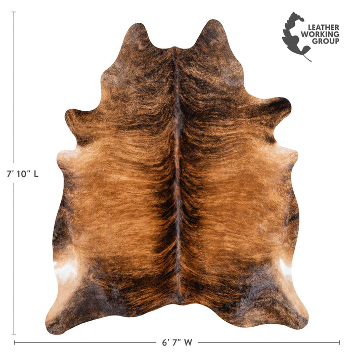 Brazilian Brindle Cowhide Rug Size 7'10" L x 6'7" W 1238