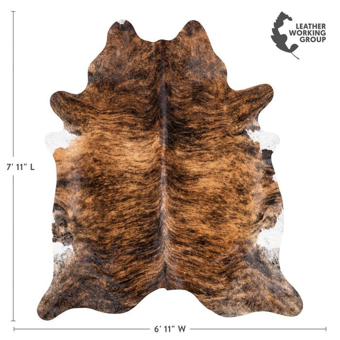 Brazilian Brindle Cowhide Rug Size 7'11" L x 6'11" W 1242