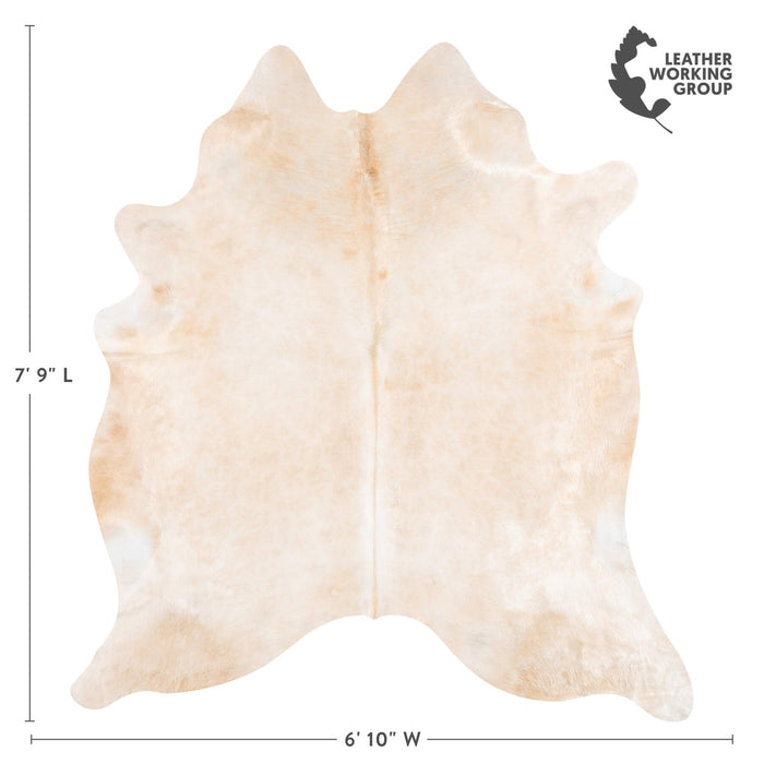 Brazilian Beige Cowhide Rug Size 7'9" L x 6'10" W 1248
