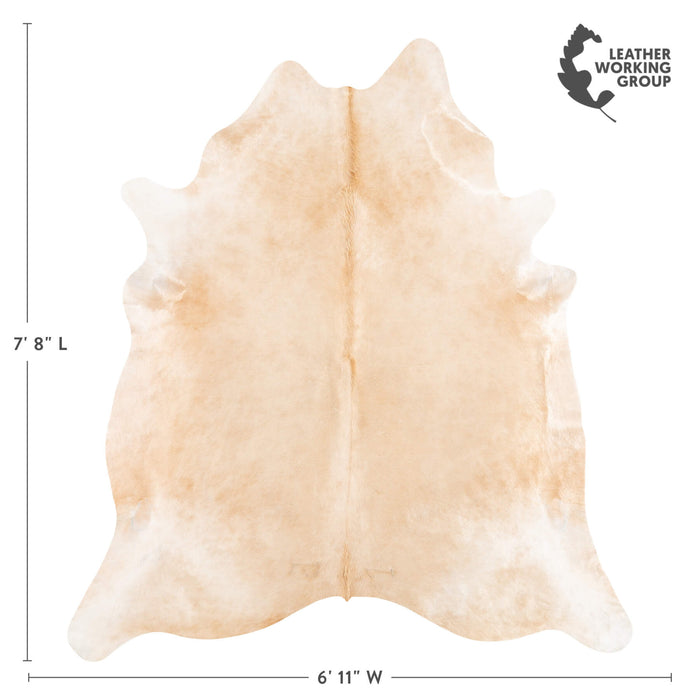 Brazilian Beige Cowhide Rug Size 7'8" L x 6'11" W 1250