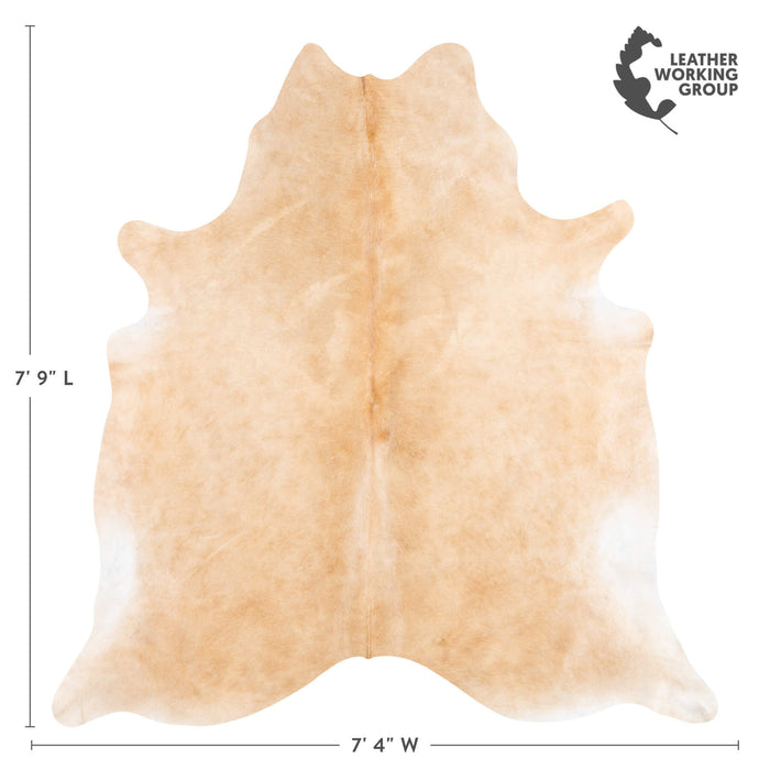 Brazilian Beige Cowhide Rug Size 7'9" L x 7'4" W 1251