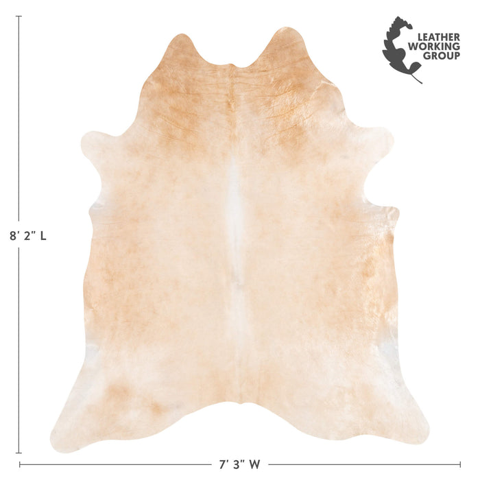 Brazilian Beige Cowhide Rug Size 8'2" L x 7'3" W 1252