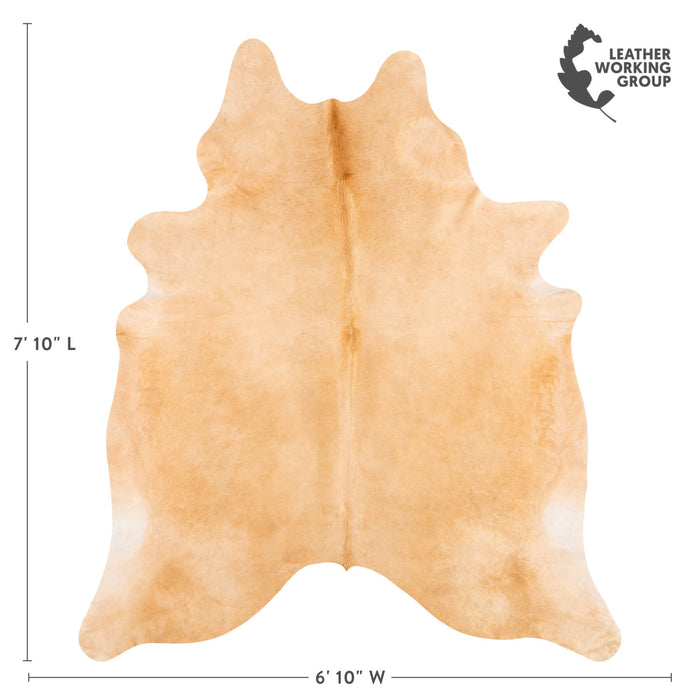 Brazilian Beige Cowhide Rug Size 7'10" L x 6'10" W 1255