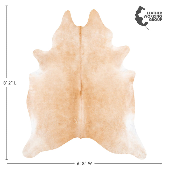 Brazilian Beige Cowhide Rug Size 8'2" L x 6'8" W 1256