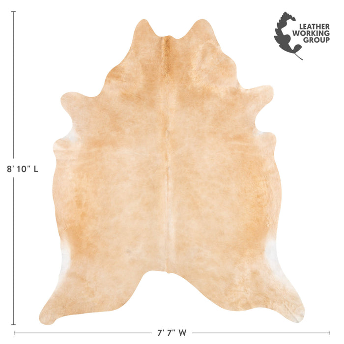 Brazilian Beige Cowhide Rug Size 8'10" L x 7'7" W 1258