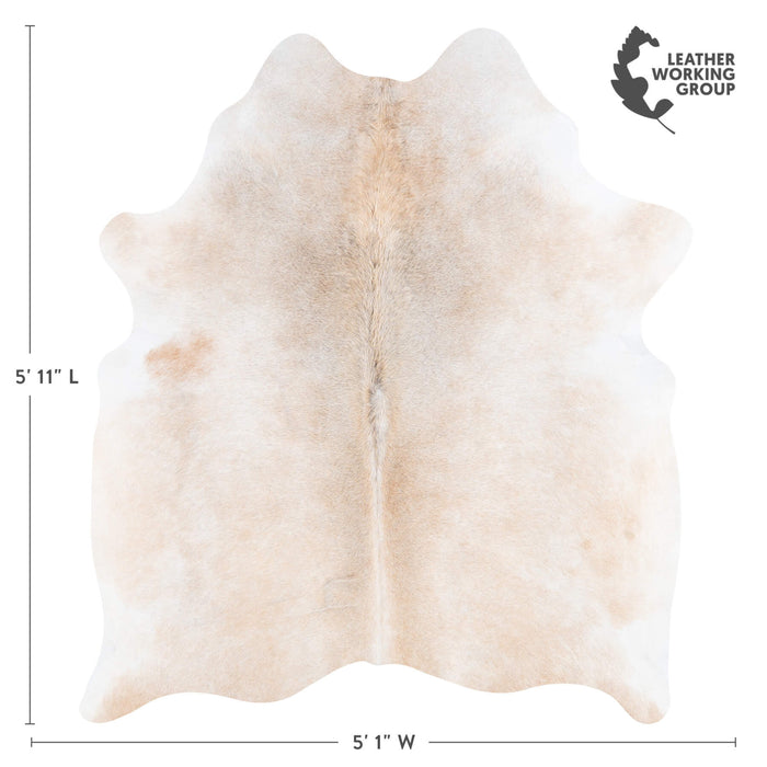 Brazilian Grey Palomino Cowhide Rug Size 5'11" L x 5'1" W 1294