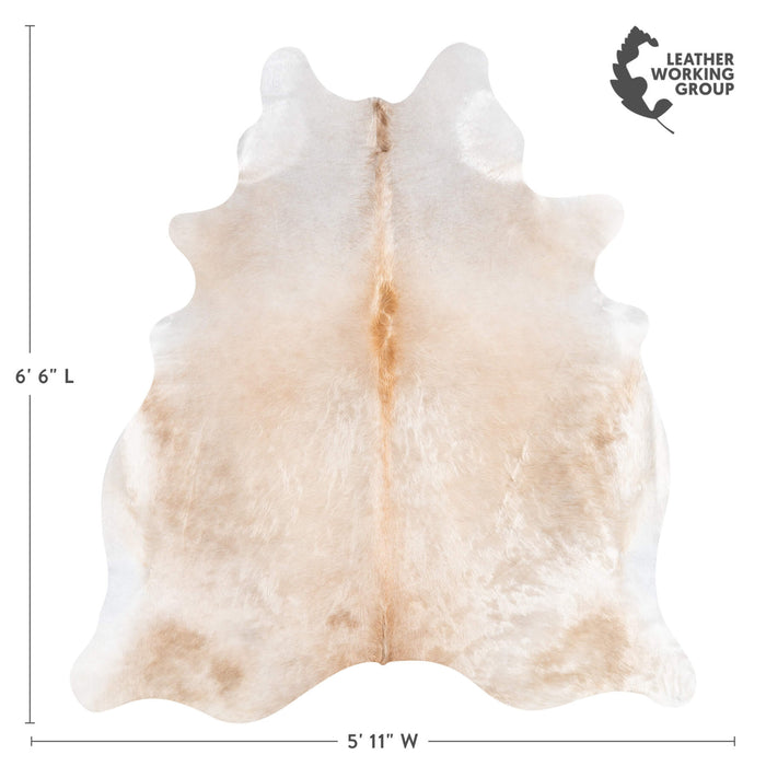 Brazilian Champagne Cowhide Rug Size 6'6" L x 5'11" W 1299