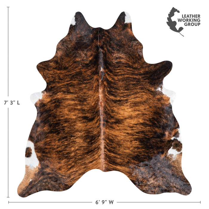 Brindle Cowhide Rug Size 7'3" L x 6'9" W 1309