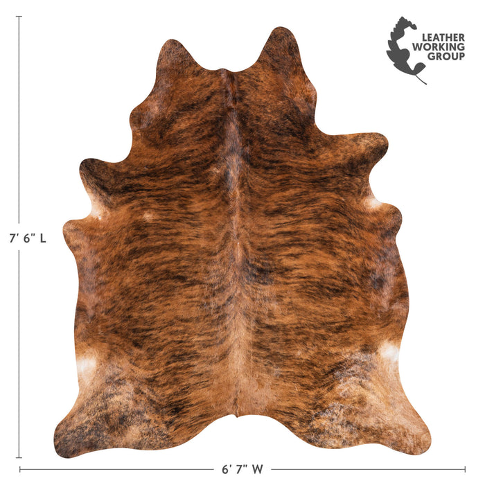 Brindle Cowhide Rug Size 7'6" L x 6'7" W 1314