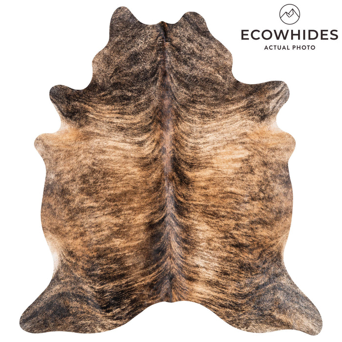 Brazilian Brindle Cowhide Rug Size 7'3" L x 6'6" W 1316