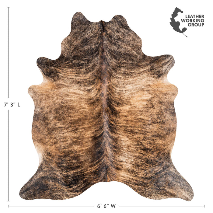 Brindle Cowhide Rug Size 7'3" L x 6'6" W 1316