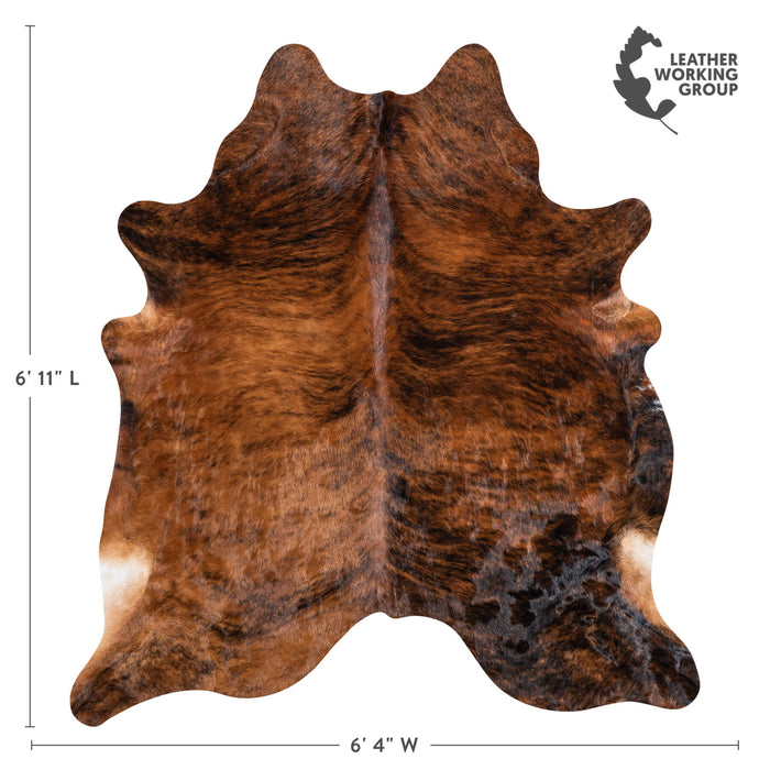 Brazilian Brindle Cowhide Rug Size 6'11" L x 6'4" W 1318