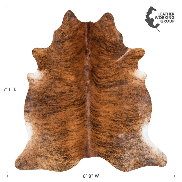Brindle Cowhide Rug Size 7'1" L x 6'8" W 1322