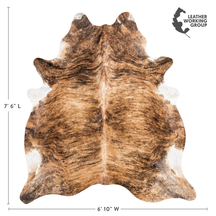 Brindle Cowhide Rug Size 7'6" L x 6'10" W 1324