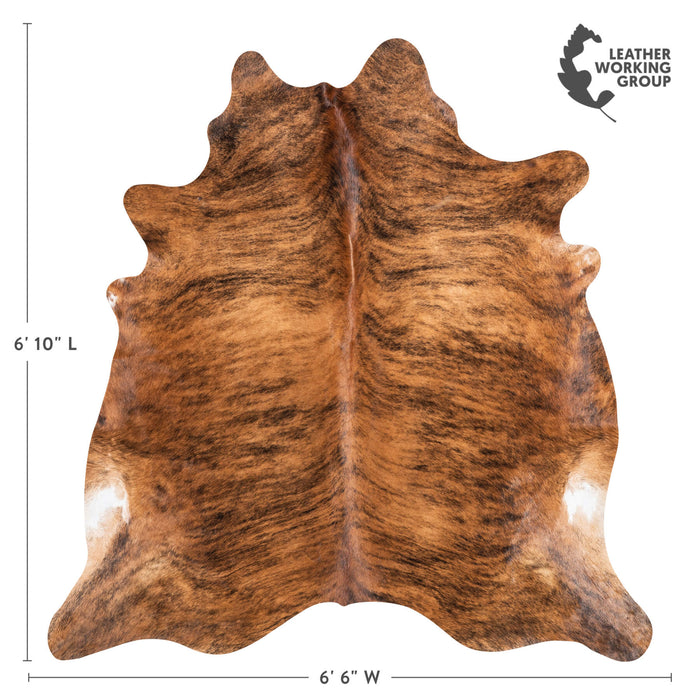 Brazilian Brindle Cowhide Rug Size 6'10" L x 6'6" W 1325