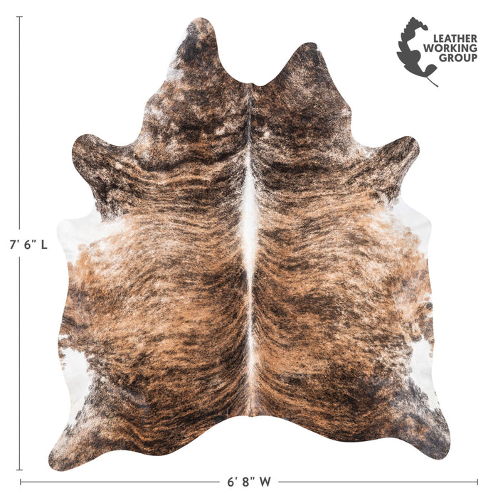 Brazilian Brindle Cowhide Rug Size 7'6" L x 6'8" W 1326