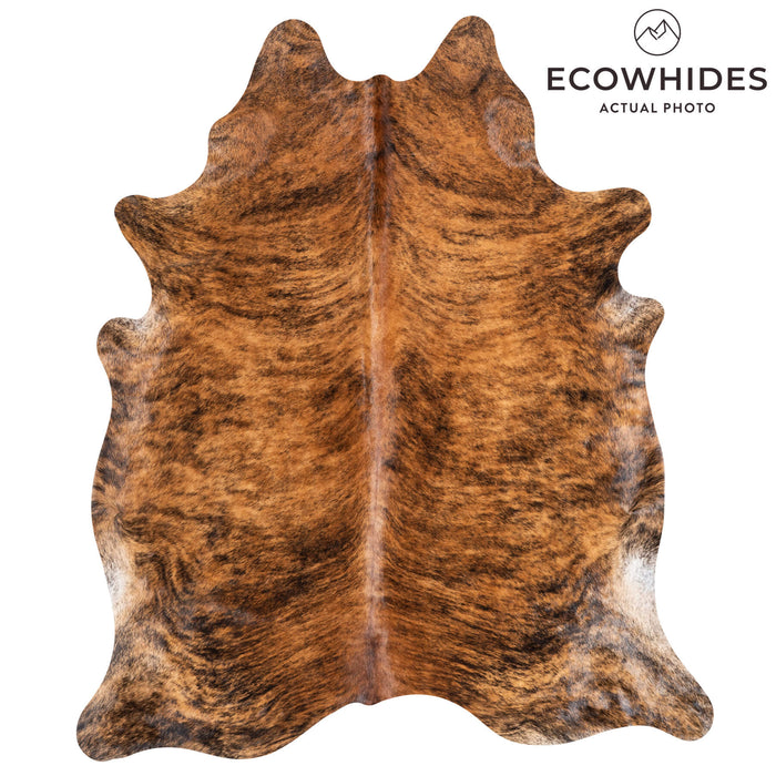 Brazilian Brindle Cowhide Rug Size 7'6" L x 6'3" W 1329