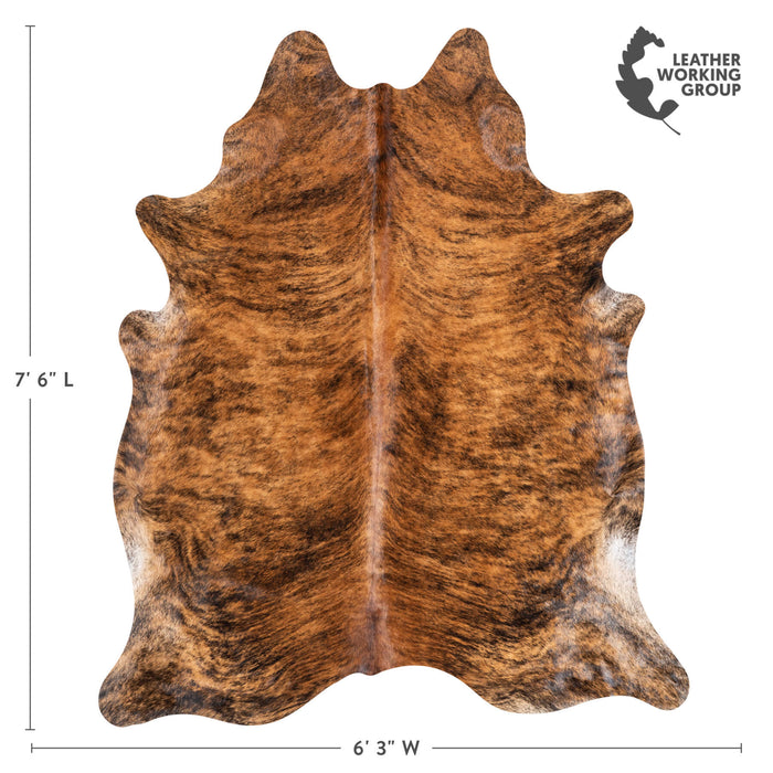 Brindle Cowhide Rug Size 7'6" L x 6'3" W 1329