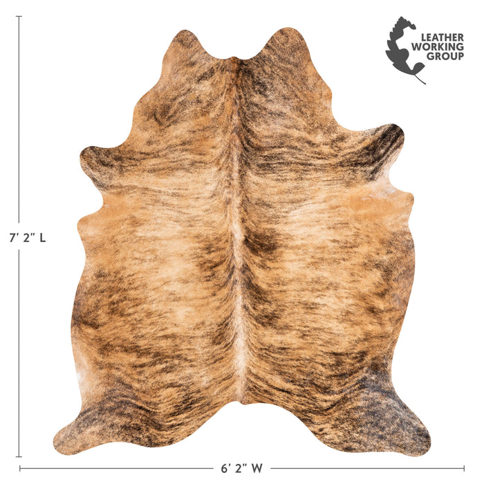Brazilian Brindle Cowhide Rug Size 7'2" L x 6'2" W 1330