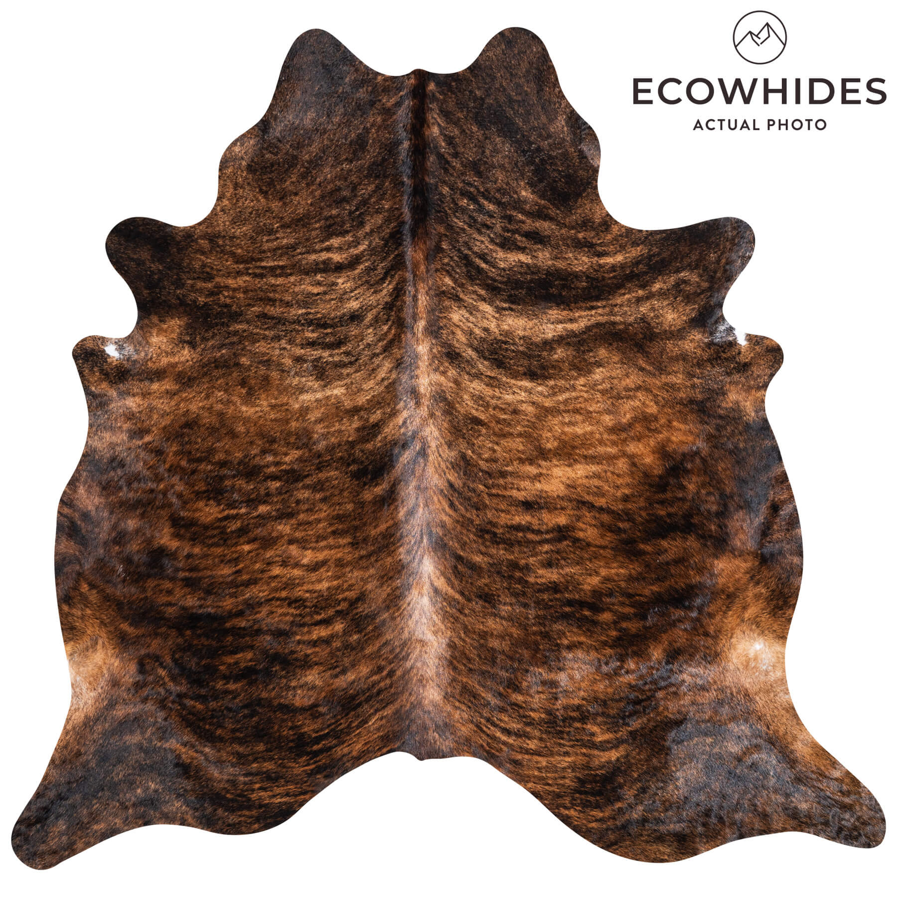 Brazilian Dark Brindle Cowhide Rug Size 7'2
