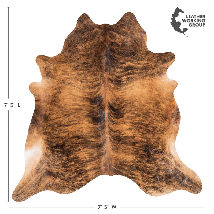 Brindle Cowhide Rug Size 7'5" L x 7'5" W 1334