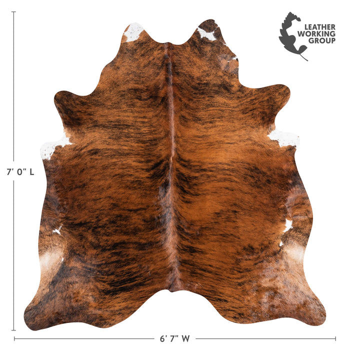 Brindle Cowhide Rug Size 7'0" L x 6'7" W 1336