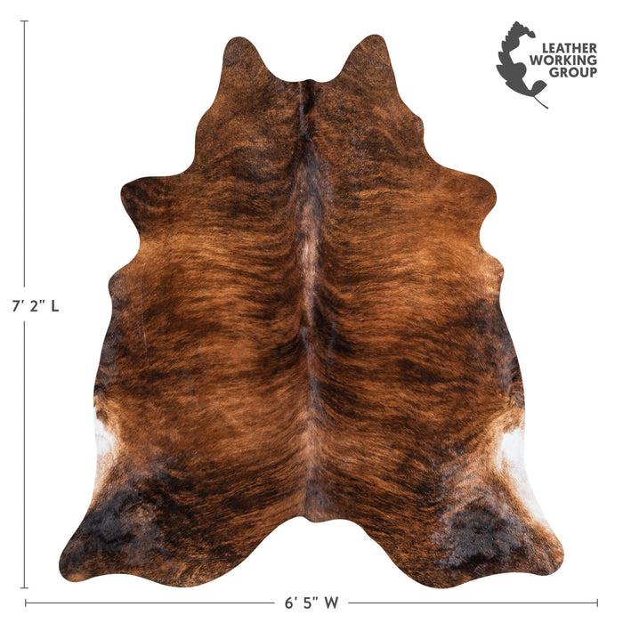 Brazilian Brindle Cowhide Rug Size 7'2" L x 6'5" W 1342