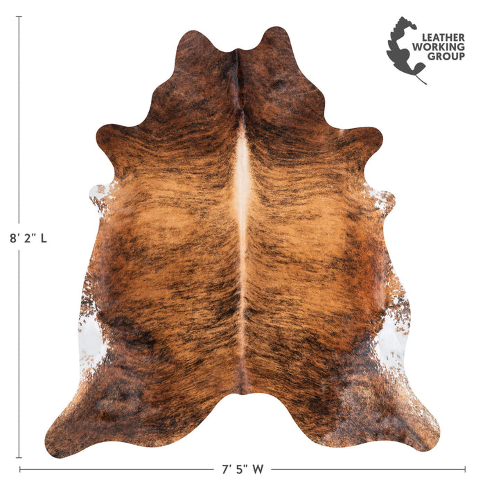 Brazilian Brindle Cowhide Rug Size 8'2" L x 7'5" W 1349