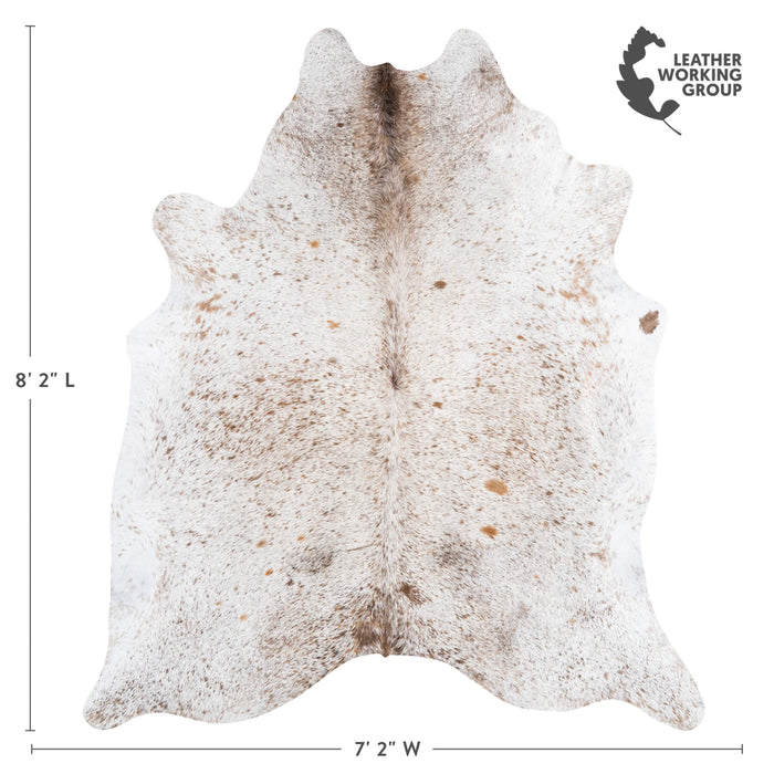 Brown Salt and Pepper Cowhide Rug Size 8'2" L x 7'2" W 1380