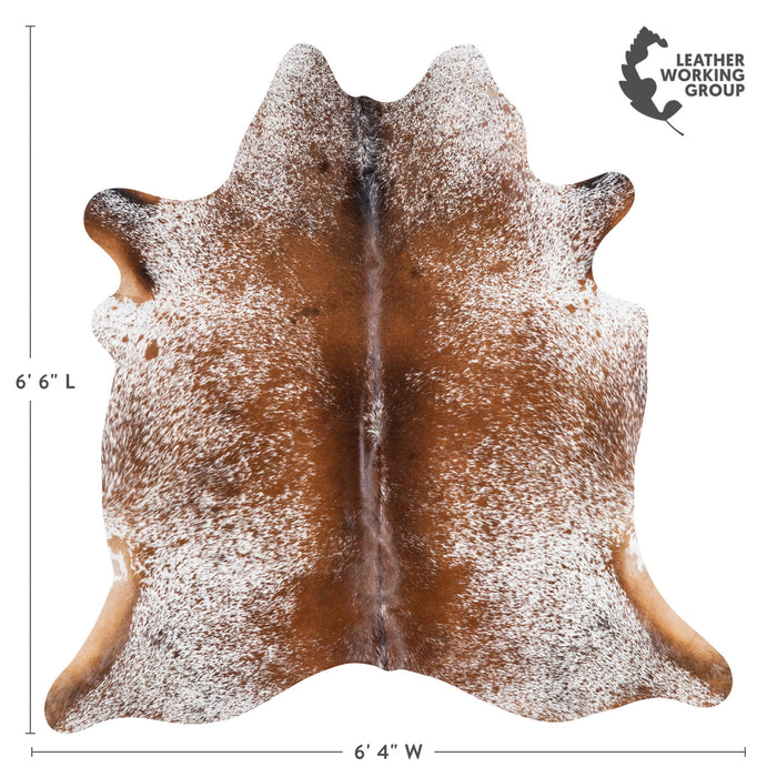 Brown Salt and Pepper Cowhide Rug Size 6'6" L x 6'4" W 1398