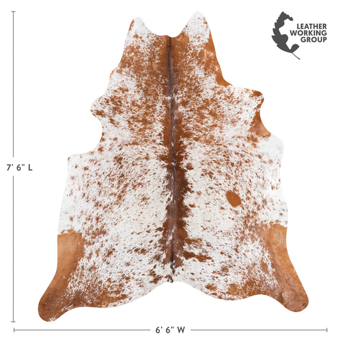 Brown Salt and Pepper Cowhide Rug Size 7'6" L x 6'6" W 1399
