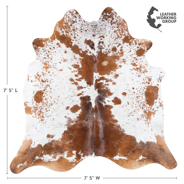 Brazilian Brown Salt and Pepper Cowhide Rug Size 7'5" L x 7'5" W 1423